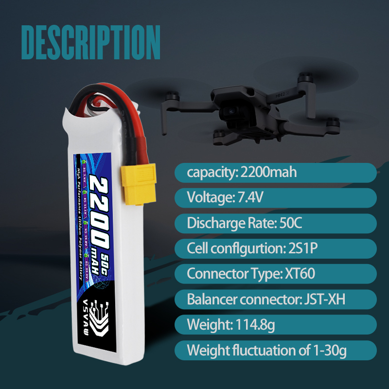 VSVAW 7.4V 2200mah 2S Drone Li - Drone Rc Boat recensie en prijs