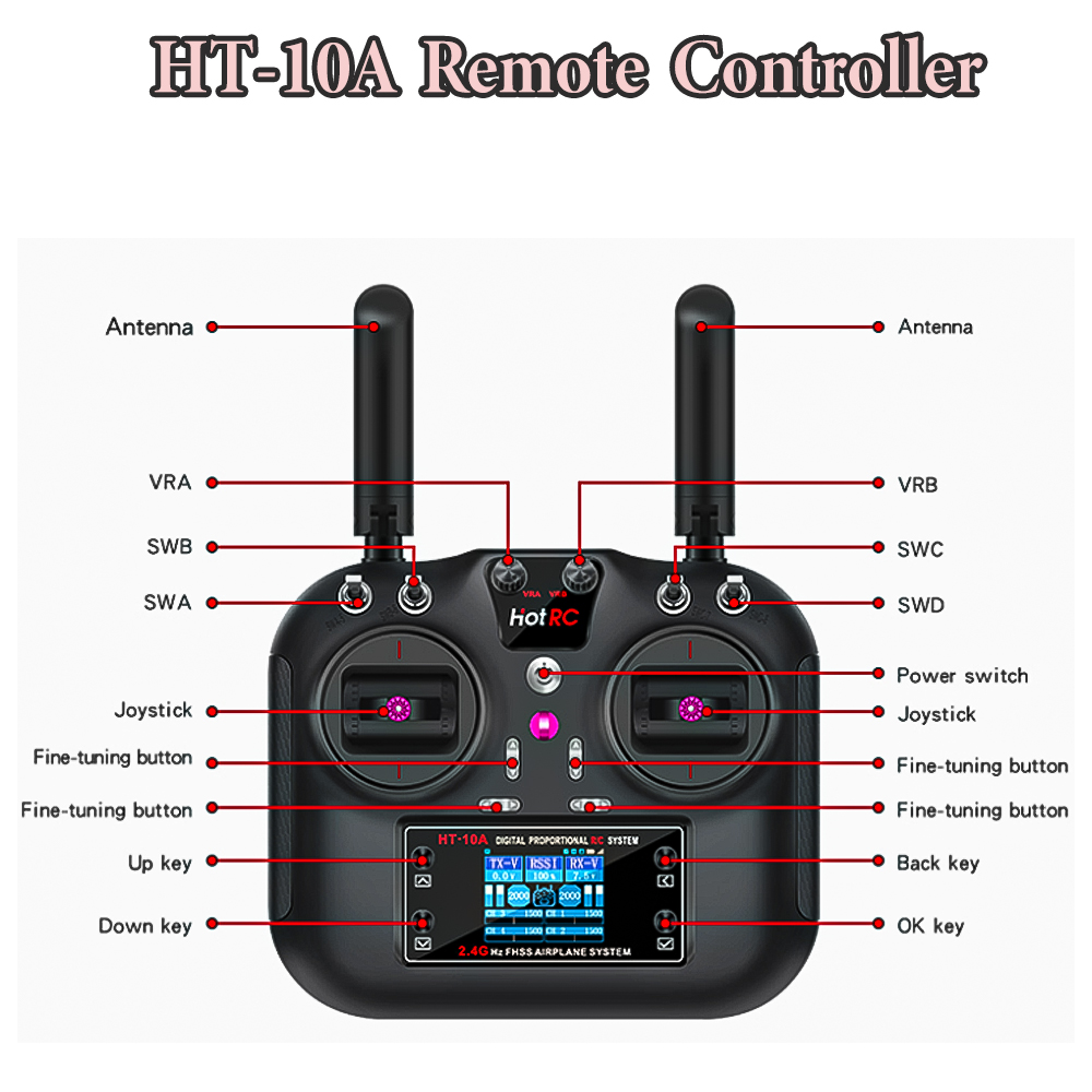 Hotrc HT-10A 2.4G 10CH Transmi - Drone Rc Boat recensie en prijs