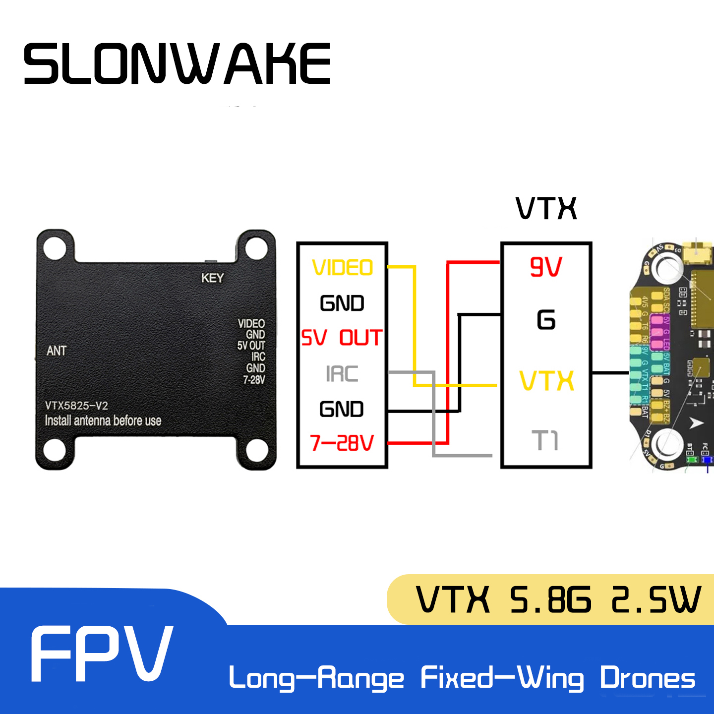 SLONWAKE 5.8G 48CH FPV Transmi - Drone Rc Airplane recensie en prijs