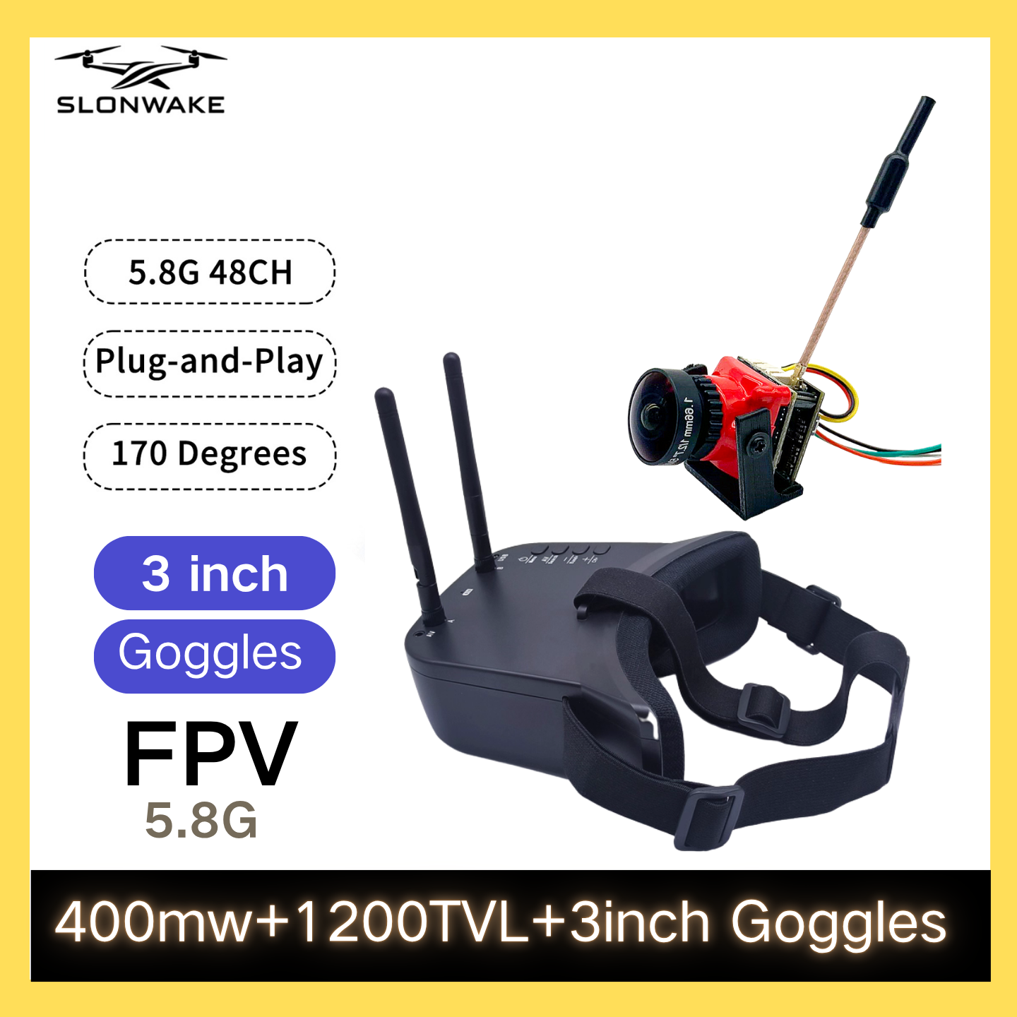 SLONWAKE 5.8G 48CH FPV 400mw V - Drone Rc Airplane recensie en prijs