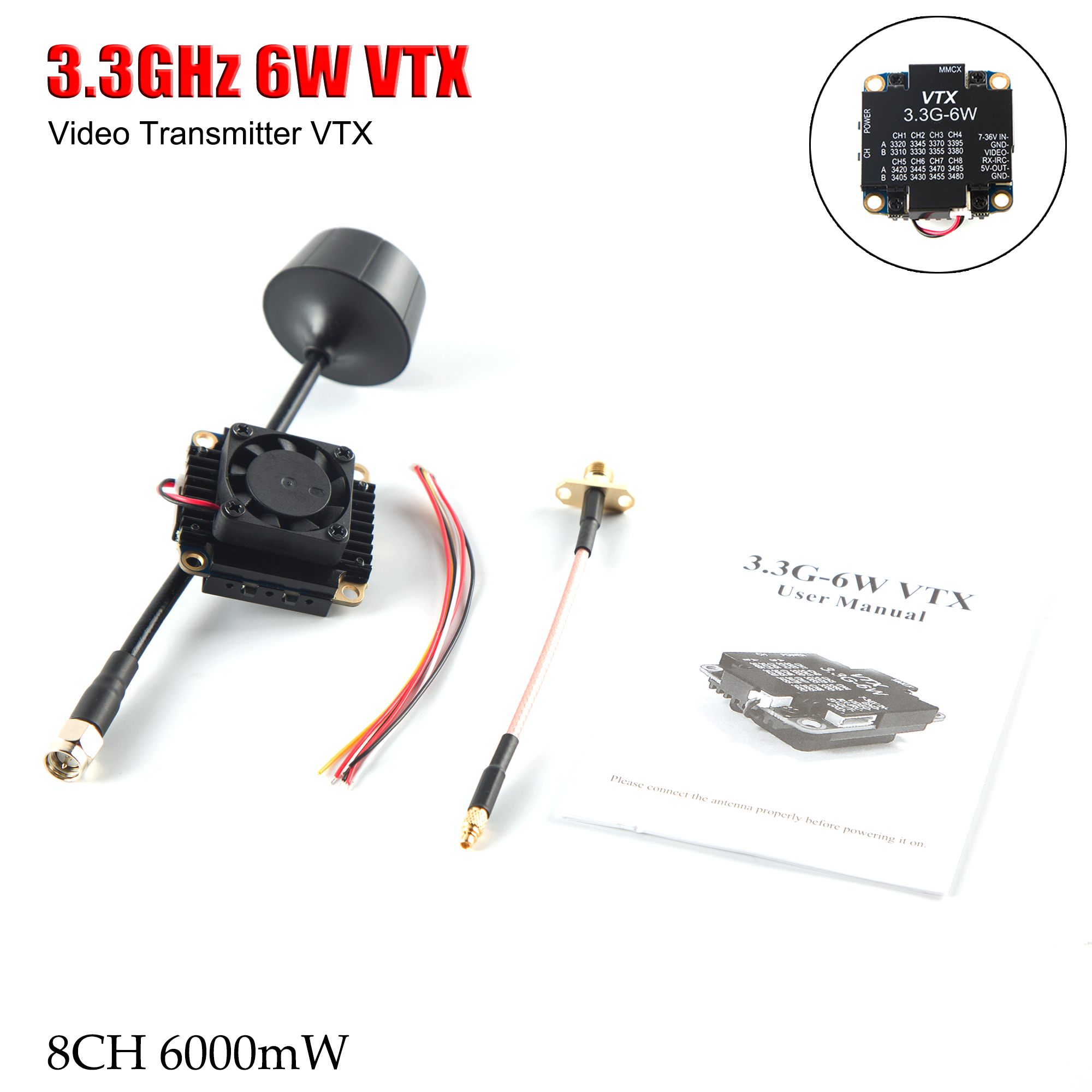 FPV Video Transmitter 3.3G 6W  - Drone Rc Airplane recensie en prijs