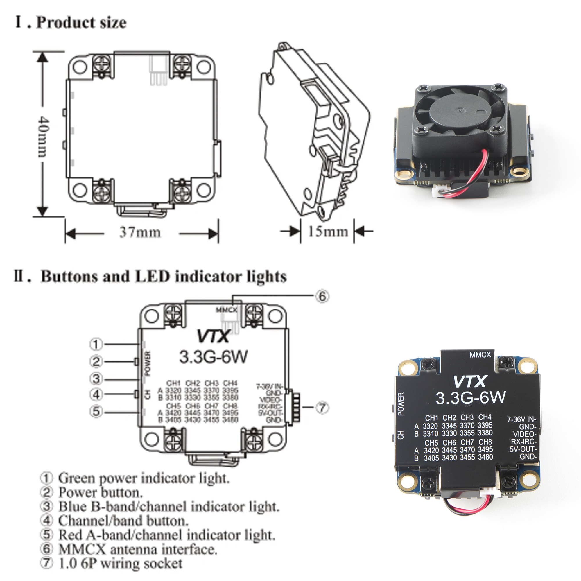FPV Video Transmitter 3.3G 6W  - Drone Rc Airplane recensie en prijs