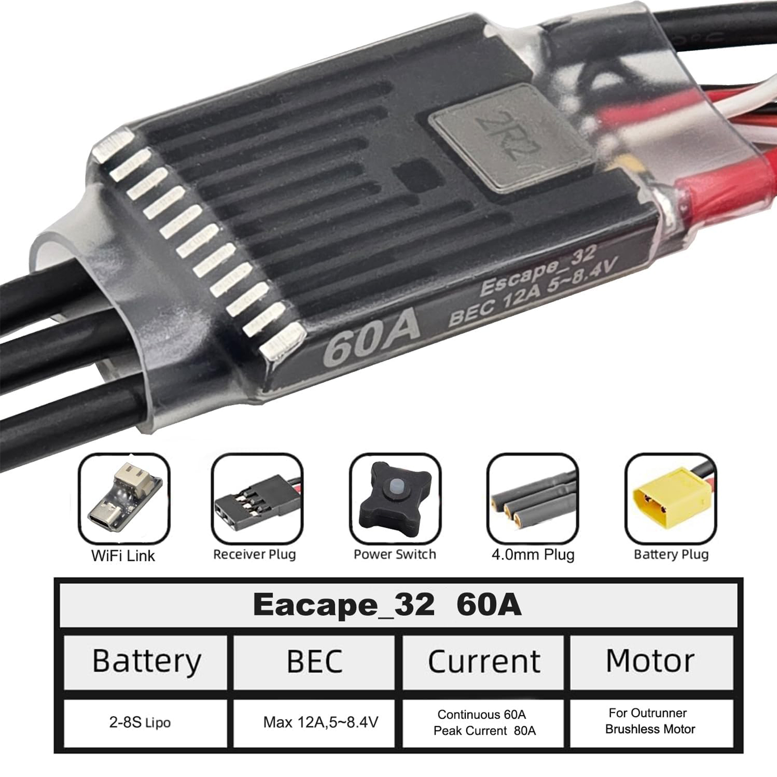 Ghost Brushless ESC 60A ESC wi - Esc 4In1 Brushless recensie en prijs