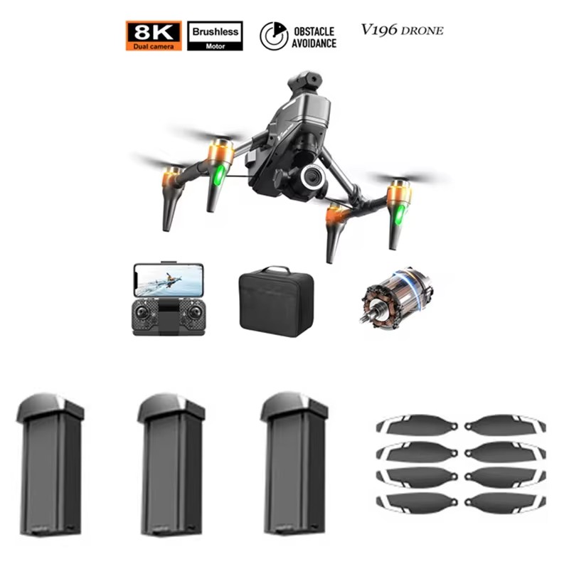 V196 Brushless 8K  Obstacle Av - Drone V196 Rc recensie en prijs